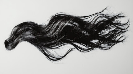 hair close-up isolated on white background showing realistic floating strands for hairstyles and beauty design
