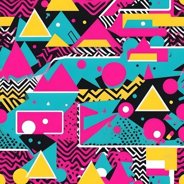 Retro 80s Memphis Design Create a fun bold pattern