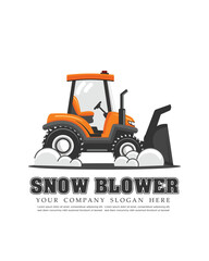 Vector illustration of snow blower , business logo