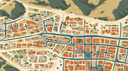 Fototapeta premium Retro us city map of glenwood, utah. vintage street map. Glowwood. Illustration