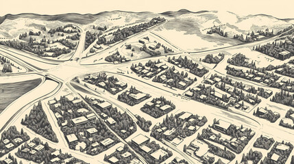 Fototapeta premium Retro us city map of glenwood, washington. vintage street map. Glowwood. Illustration