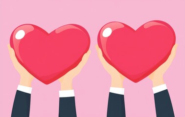 Individuals from multiple racial backgrounds holding hands with hearts represent kindness and charity towards ethnic minorities