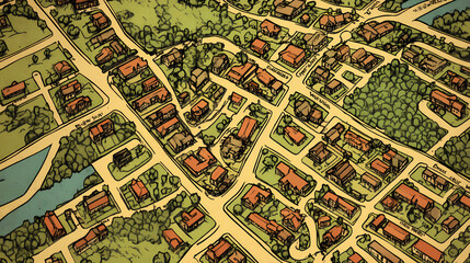 Obraz premium Retro us city map of glenwood, arkansas. vintage street map. Glowwood. Illustration