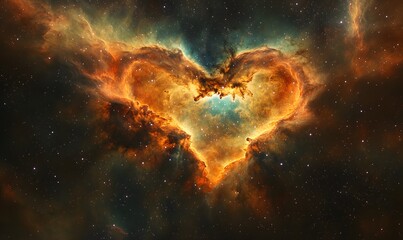 Obraz premium the Heart Nebula’s Central Region in Cassiopeia’s Constellation