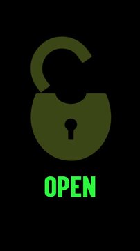 Candado Llave Lock-Key Open Closed Green Screen