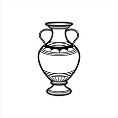 Vintage Vase Vector Art on White Background