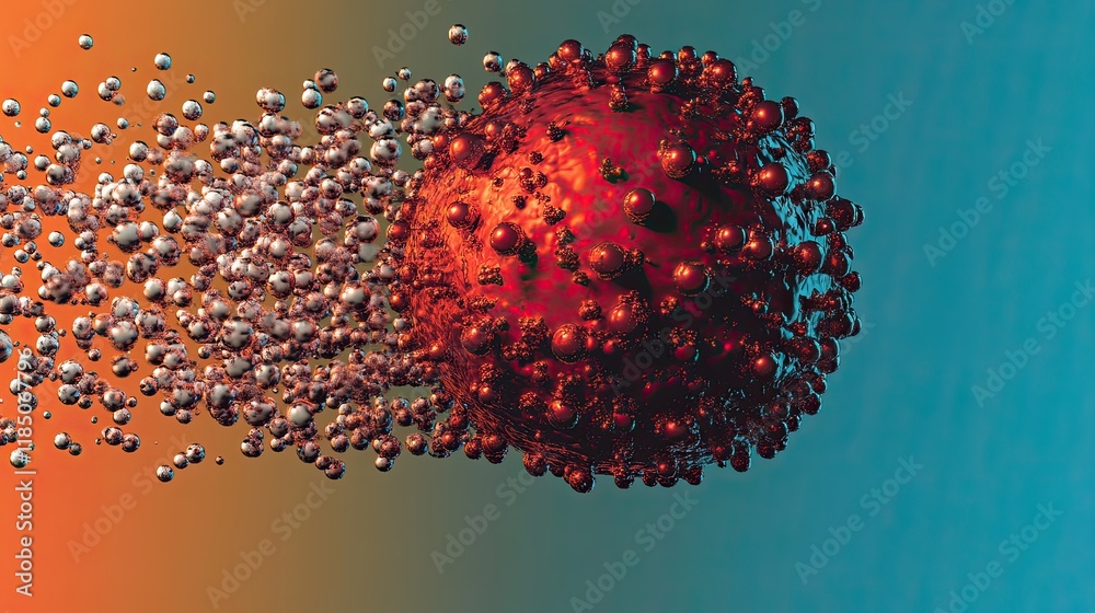 Aufkleber exploring the dynamic elegance of brownian motion in a colorful molecular dance