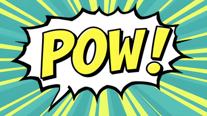 Comic Text POW speech bubble in Pop Art style.&nbsp;Generative AI