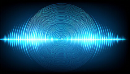 blue glowing signal sensor sonar waves wi fi light effect vector illustration