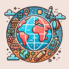 globe vector illustration