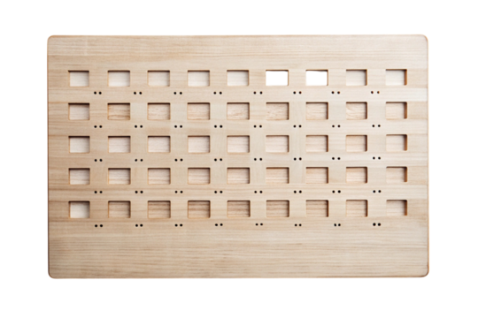 Precision crafted wooden calendar with laser cut slots and numbers for unique home or office decor