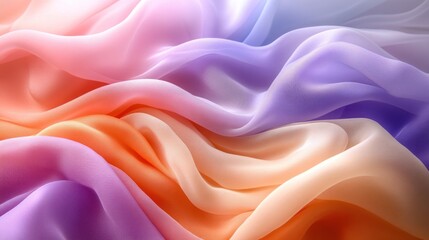 Obraz premium Flowing pastel-colored fabric.