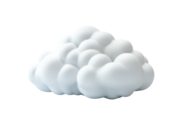 A white cloud on an isolated background. Fluffy cloud png to copy paste. Generated with AI.