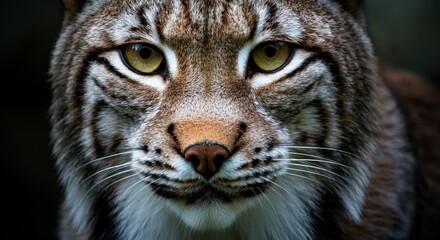 Obraz premium Close-up of a lynx showcasing its striking features and intense gaze