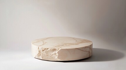 A Round White Object Sitting on Top of a White Surface - Generative AI