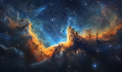 Fototapeta premium Captivating View of the Central Region of the Heart Nebula in Cassiopeia