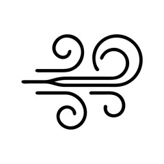 Obraz premium Wind outline icon for weather forecast