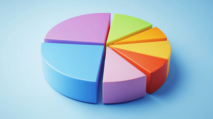 Fototapeta premium Pie Chart Representing Asset Allocation Within an Investment Portfolio, Displaying Different Sectors Such as Stocks, Bonds, and Real Estate