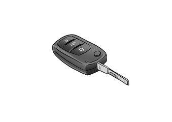 Car Key handmade Illustration