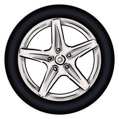 Sketchy Illustration of a Car Wheel