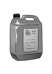 Handmade Illustration of an Engine Oil Bottle