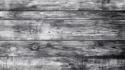 Obraz premium Close-up of weathered wooden planks in black and white, showcasing a textured and rustic appearance.