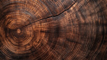 Fototapeta premium Close-up of a tree trunk showcasing intricate wood grain patterns and rich brown hues.