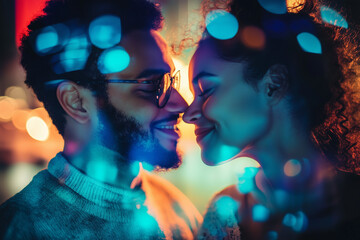 Love is in the little things; a couple enjoying each others company at home