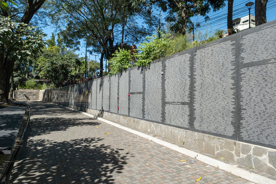 The Monument of the memory and truth at Cuscatlan Park, San Salvador, El Salvador. It contains the names of the victims of human rights violations during 70s and 80s repressions and the civil war.
