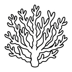 Naklejka premium Elegant Coral Line Art Designs