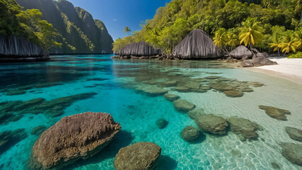 Obraz premium stunning Raja Ampat archipelago, Indonesia, sunny day