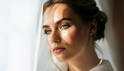 Naklejka premium Bride with Radiant and Fresh Face