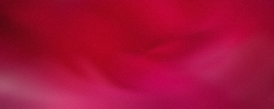 Red Background Banner, Gradient, Grain Texture, Love Concept, Abstract Rose Flower Background - Smooth Silk Red Pink Color Gradient - Organic texture banner header cover backdrop design - love concept