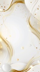 Abstract white background with gold wavy curve