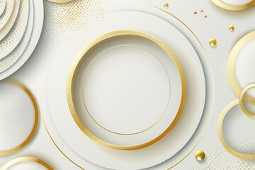 Abstract white background with gold wavy curve