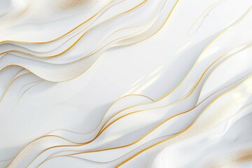 Obraz premium Abstract white background with gold wavy curve