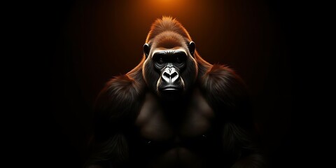 Majestic Gorilla in the Dark: A Powerful Portrait