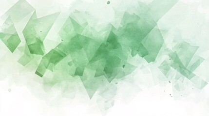 Obraz premium A serene green abstract watercolor design featuring soft geometric shapes and a dreamy atmosphere.