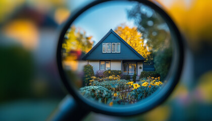 private home under magnifying glass