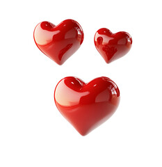 Conjunto de corazones aislados, concepto de San valentin, amor, corazones flotantes