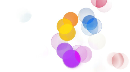 Colorful Transparent Circles Overlay on Transparent Background, PNG. Abstract Design Elements for Graphic Design, Presentations, and Social Media.