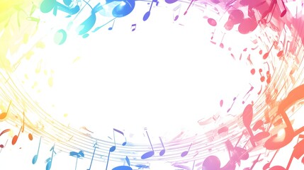 Colorful Musical Notes Abstract Design Background