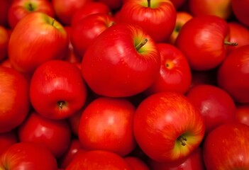 Lots of red apples. Tasty and juicy. Background of apples. High quality photo