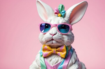 Fantasy vintage miniature funny homorous marble statue sculpture animal portrait illustration with pastel color background, nature theme texture design.
