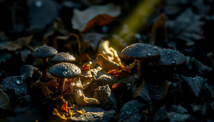 Dramatic Mushroom Photography with Light Rays - Natural Health and Alternative Medicine Marketing Background