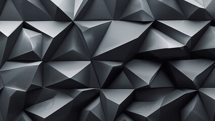 Obraz premium Abstract 3D rendering of dark gray geometric shapes. Modern, textured background for design.