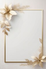 Obraz premium Elegant minimalist festive background with gold and beige border