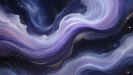Obraz premium Abstract cosmic swirls painting. Galaxy, nebula, space, universe, stardust, celestial, ethereal, fantasy art background.