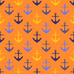 Ocean seamless anchor pattern for wrapping paper and fabrics and linens