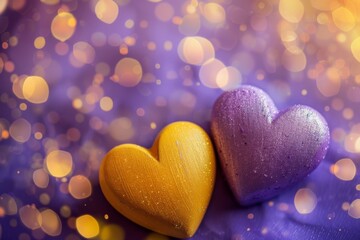Obraz premium Colorful hearts with bokeh lights